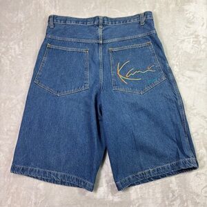 VTG Karl Kani Jean Shorts Mens 36 (~38-39) Denim Extra Baggy Y2K Grunge Skater